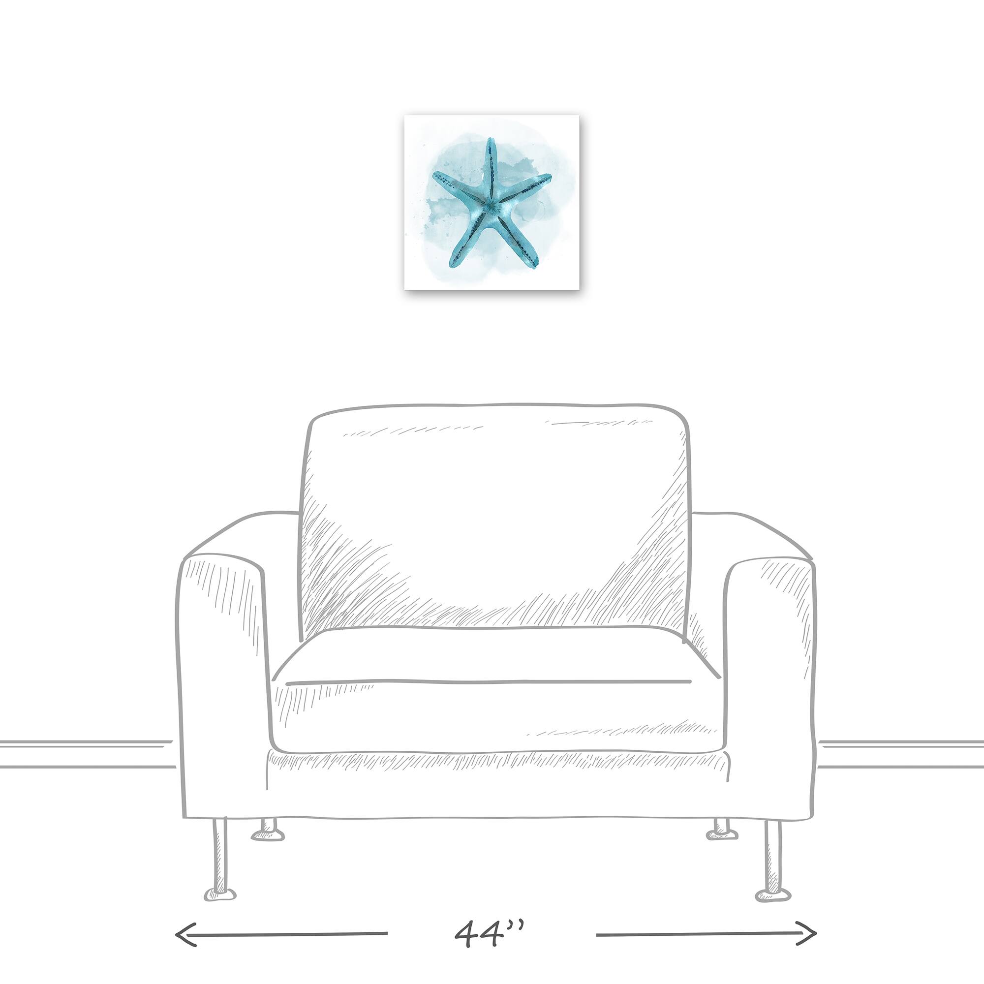Blue Starfish 12" x 12" Canvas Wall Art